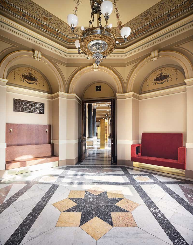 rudolfinum entrance interiors brass 12