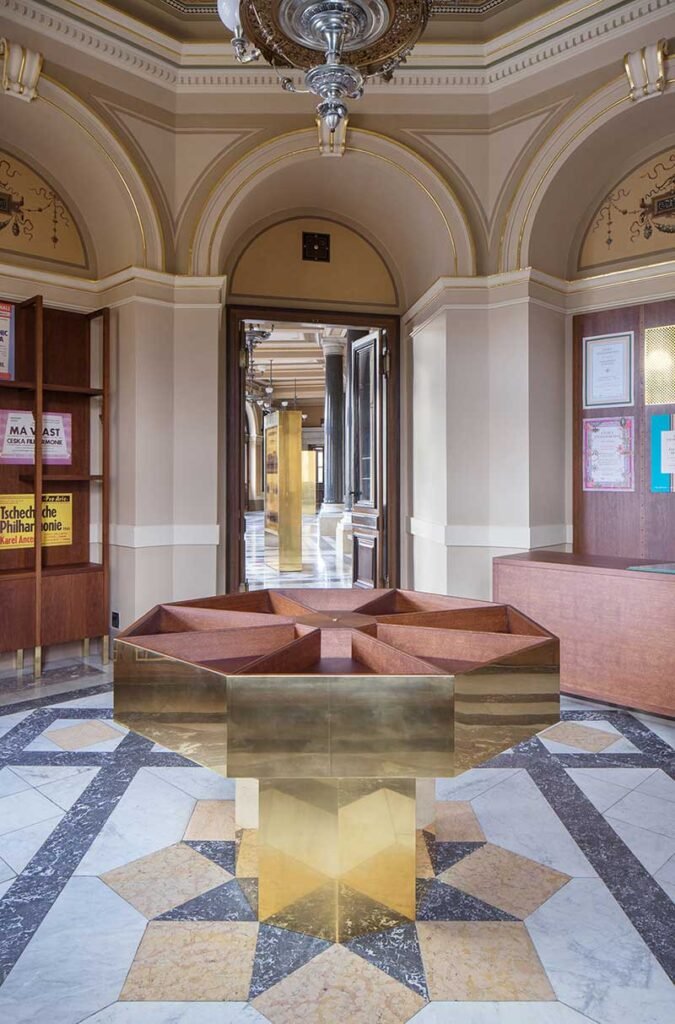 rudolfinum entrance interiors brass 20