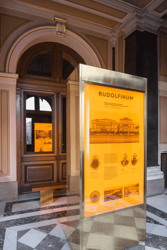 rudolfinum entrance interiors brass 23