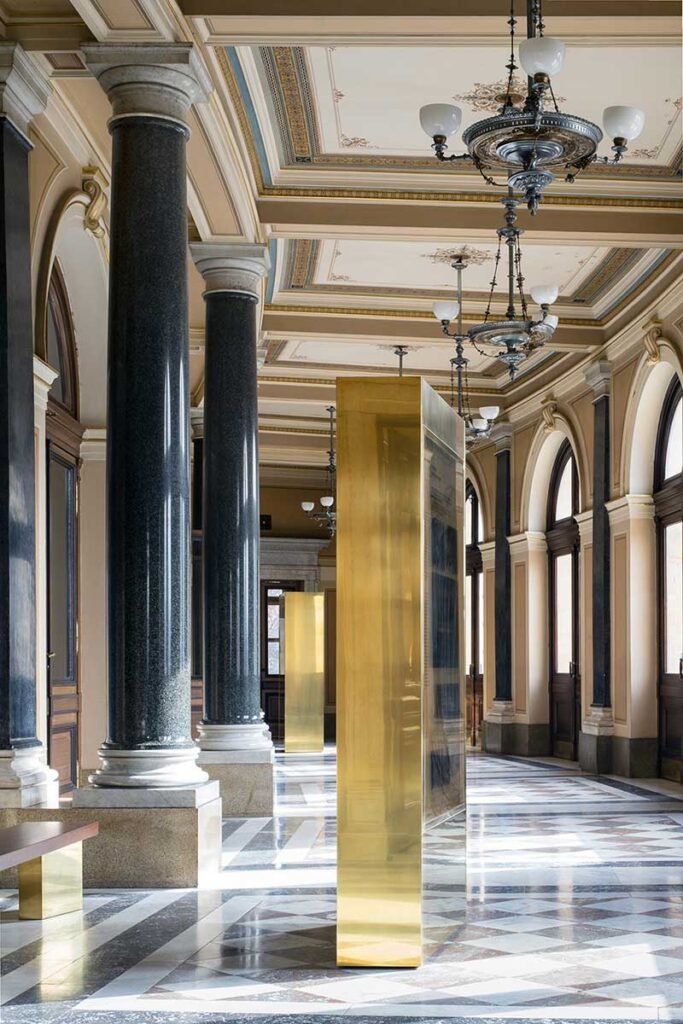 rudolfinum entrance interiors brass 7