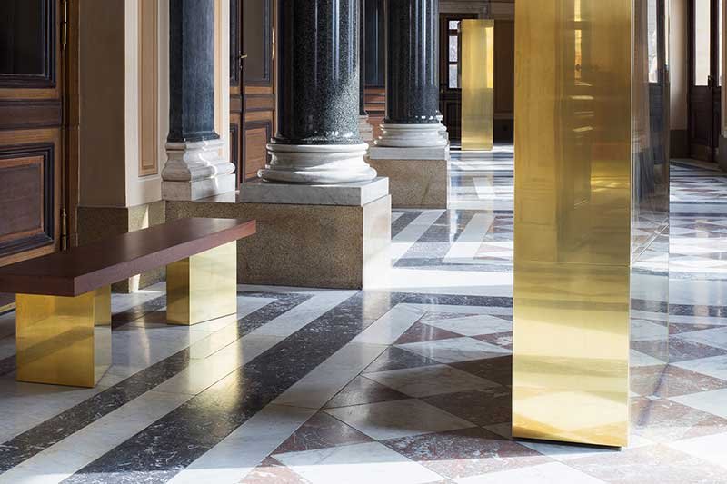 rudolfinum entrance interiors brass 8