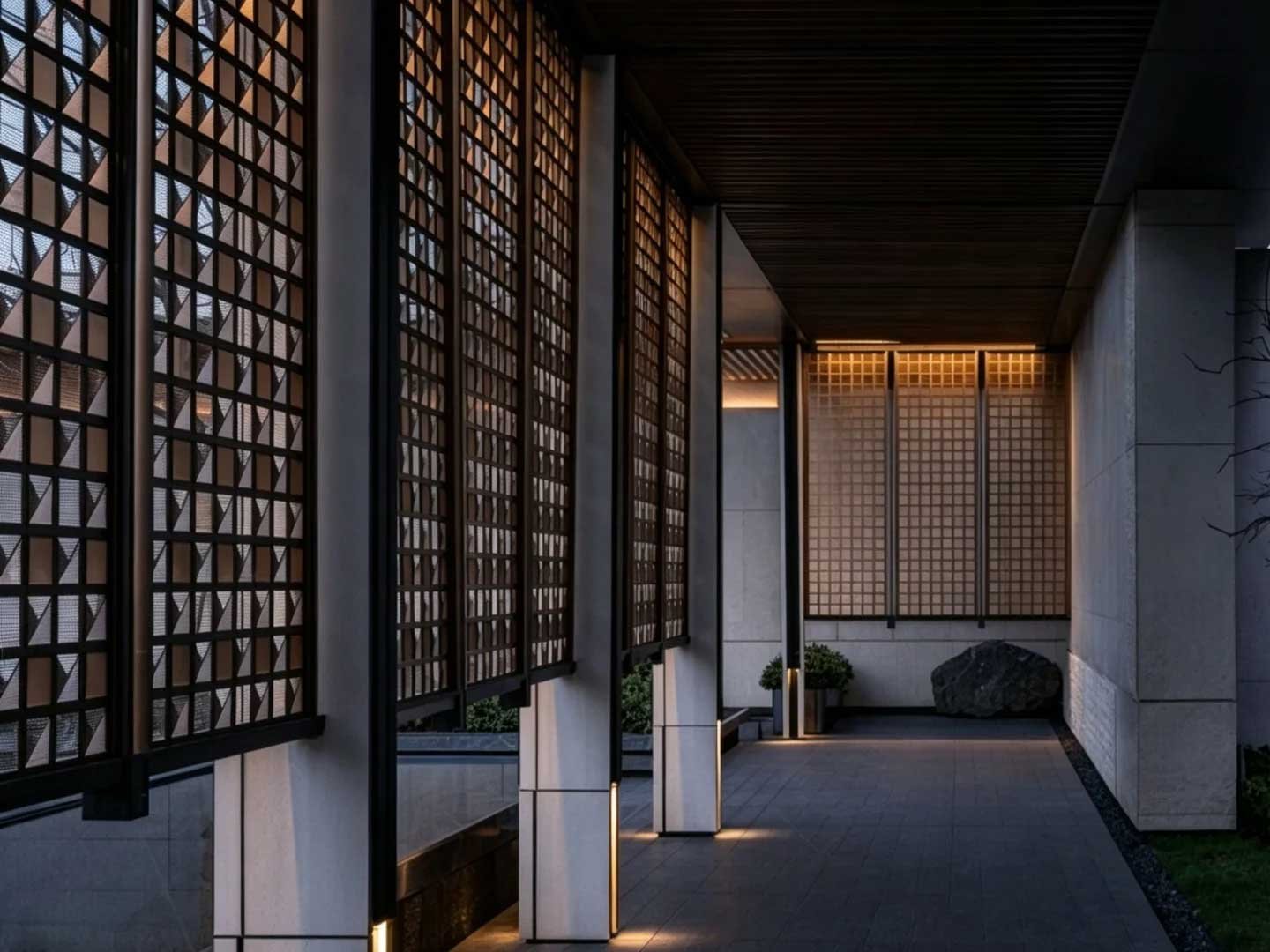 corridor metal screens