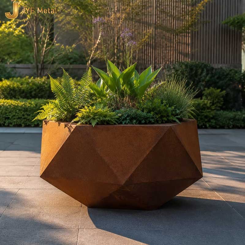 Weathering-Steel-planter-boxes