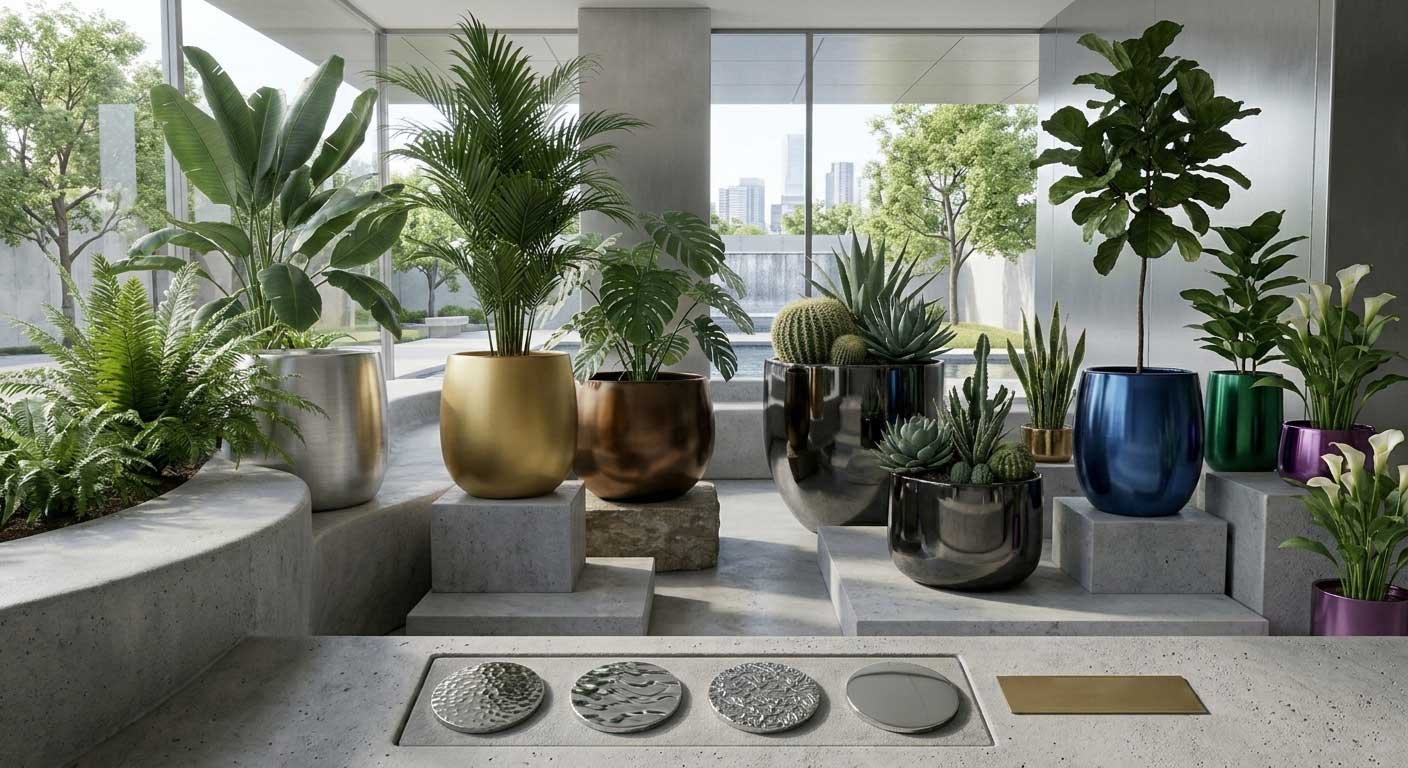 stainless steel planters